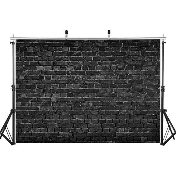 7x5ft Black Brick Wall Photography Backdrop Brick Backdrop Vintage Theme - Picture 3 of 7